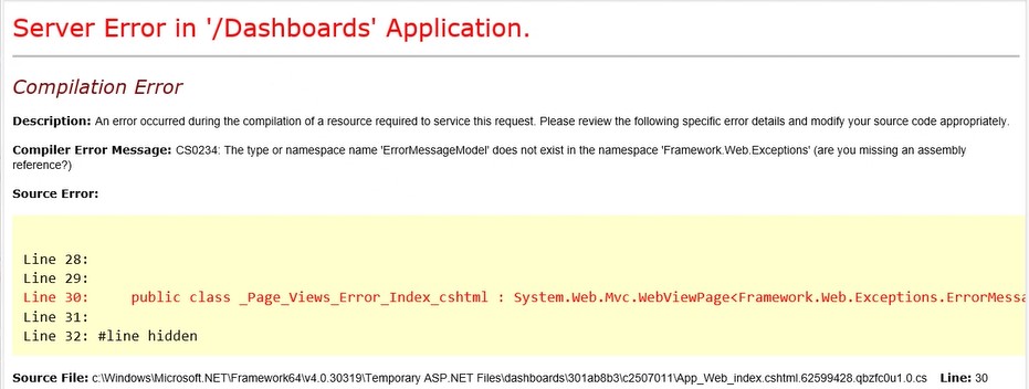 "Server Error in