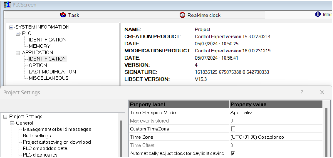 File .sta opened in V16.0: Time Zone = 35 = UTC+01:00 Casablanca