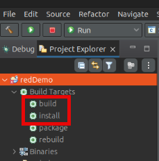 Build and Install location in Eclipse