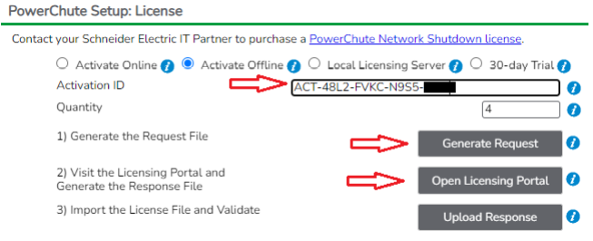 PowerChute License Setup
