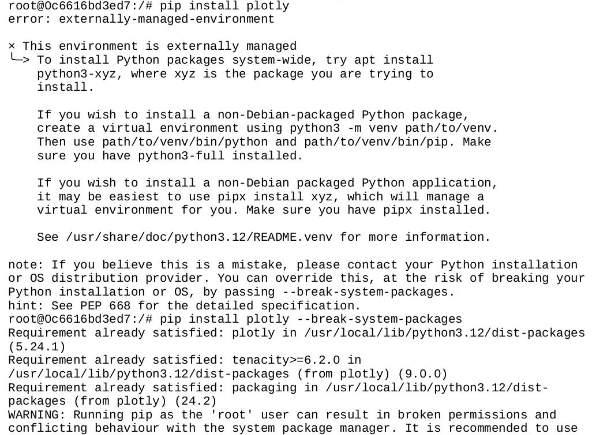 Error message from pip install