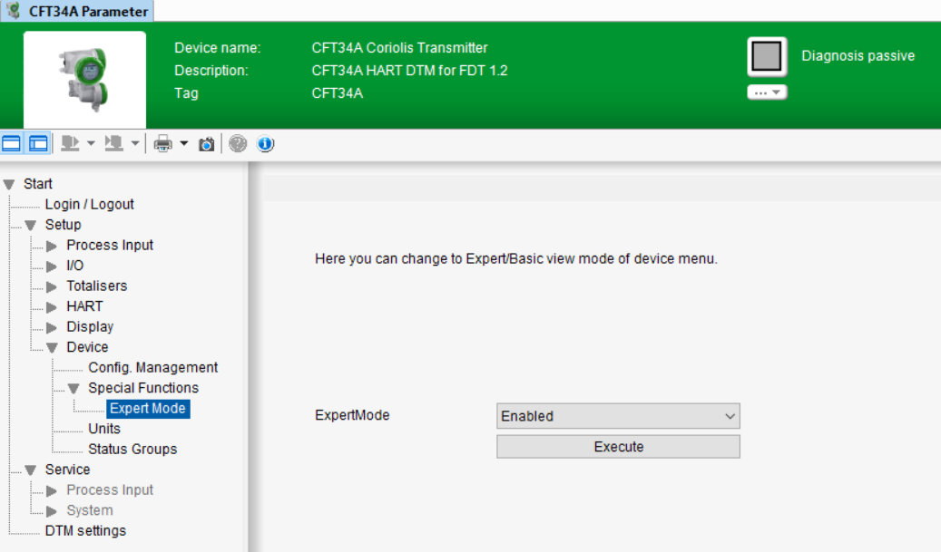 Expert mode in DTM