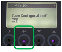 Save Configuration message