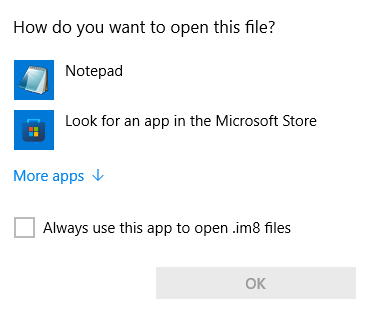 Open file window