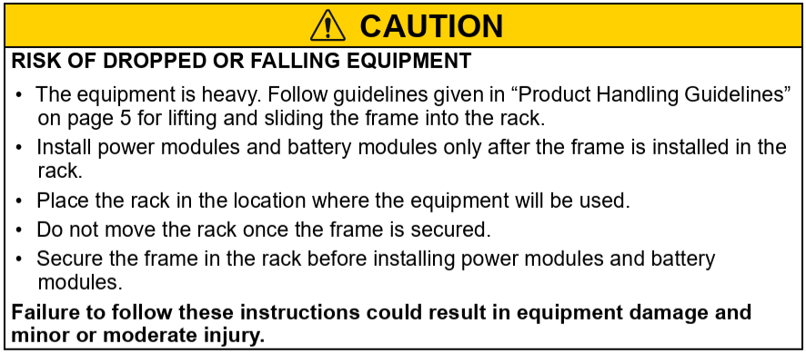 The following Photo is the Safety Warning Alert for UPS installation