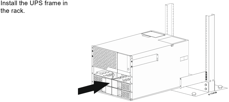 Image below shows step 4 for Smart-UPS Ultra Modular 2-post rack installation 