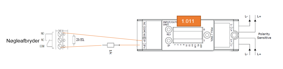 Nøgleafbryder på I/O modul input