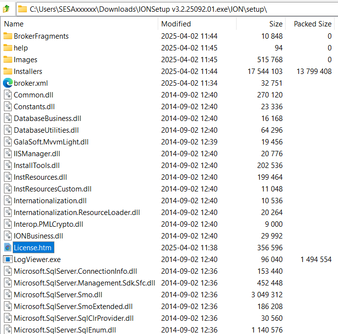 EULA via 7-zip
