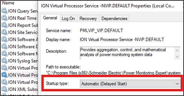 automatic delayed start service properties