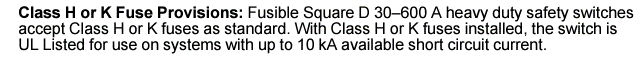 Class H or K
