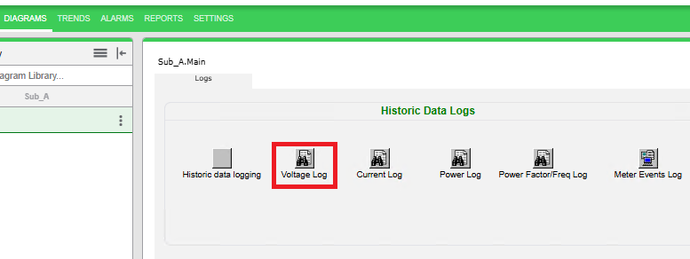 Device diagram log