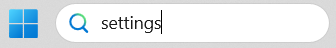 Search for the settings page