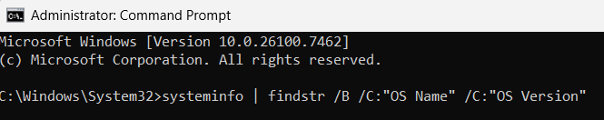 commanded enter in the command prompt