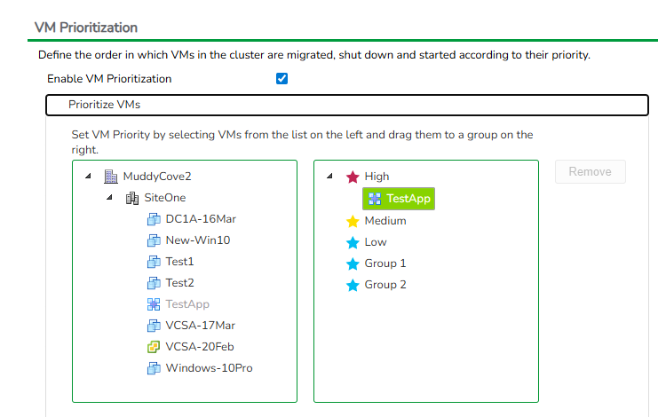 PowerChute showing the vApp that was added to the resource pool