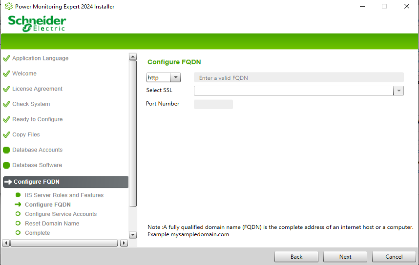 configure fqdn (http) in pme 2024 installer