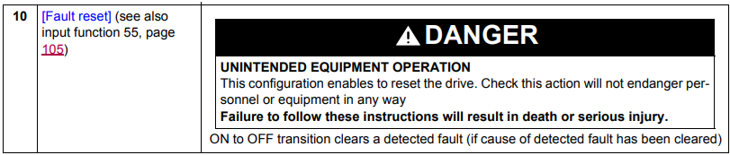 Fault reset