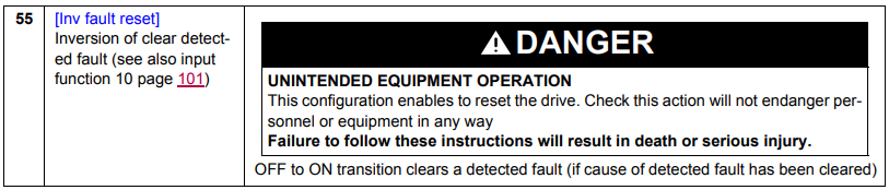 Inv fault reset