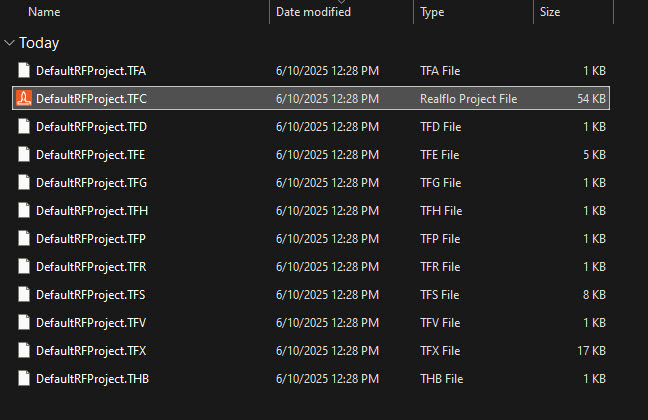 Realflo Files Associated with Flow Computer