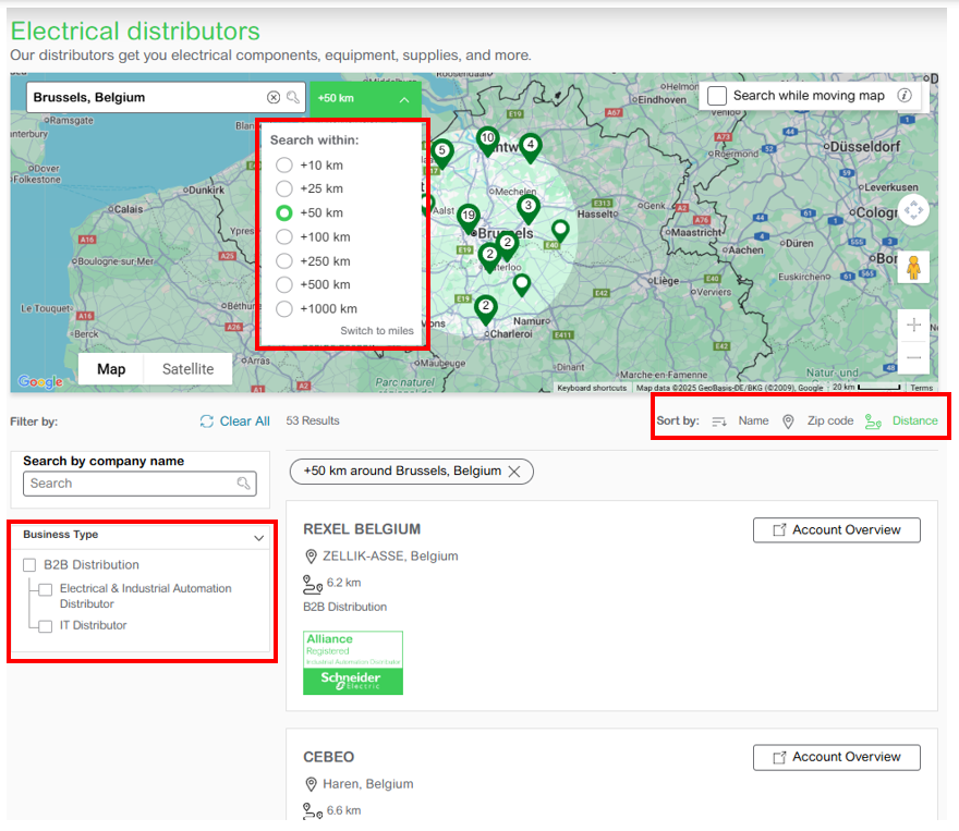 Refine your search while finding a Schneider Electric wholesaler or electrical distributor.