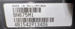 BN675M1 Barcode sticker