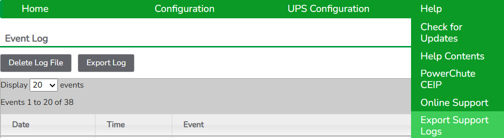 Export Support Logs
