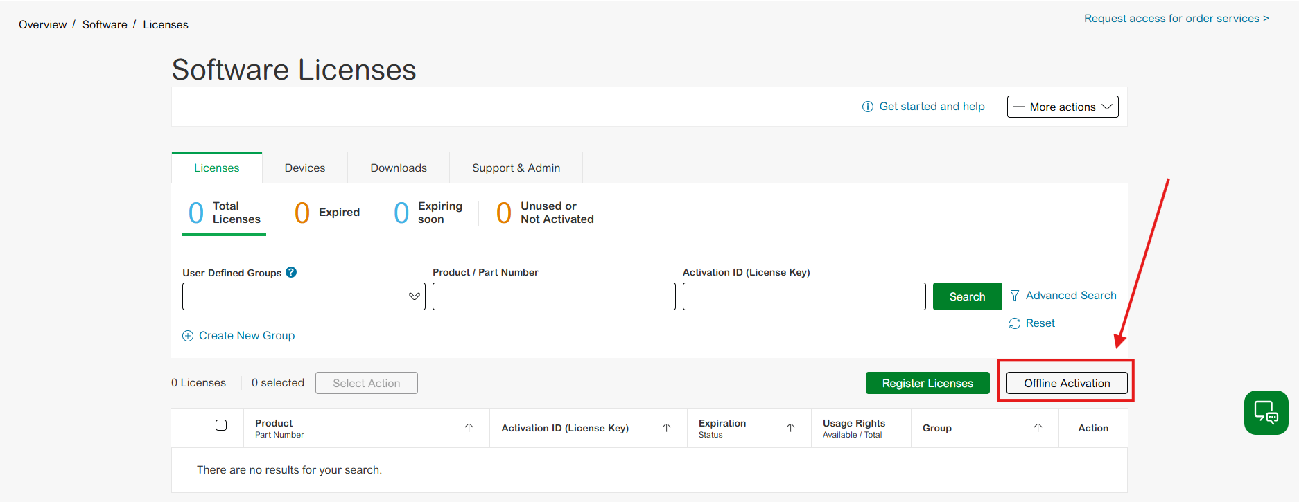 licenses portal in myschneider
