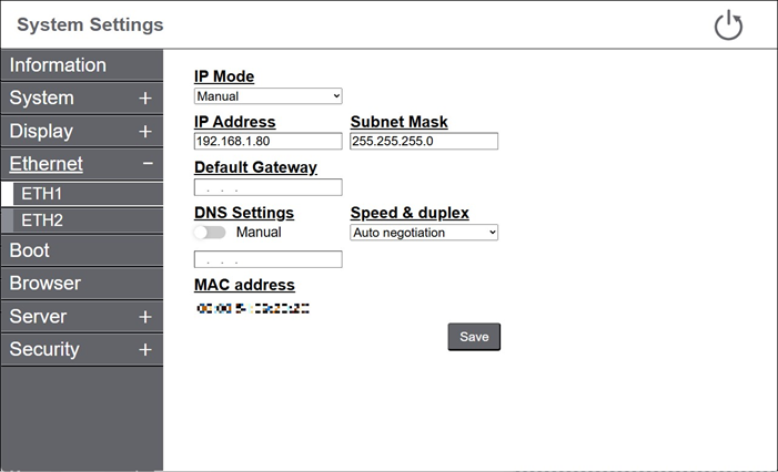 Ethernet setting GPW6000