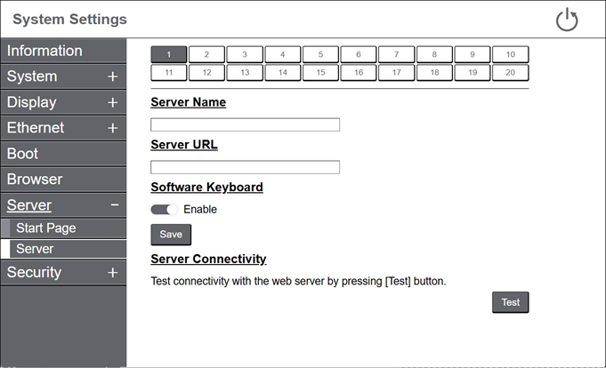 Server setting GPW6000