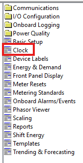 configuration options for powerlogic meter
