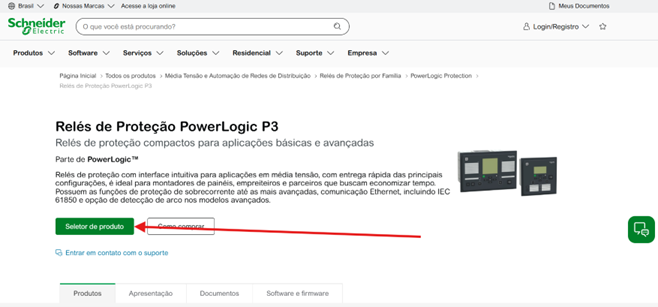 Botão do Seletor de Produtos