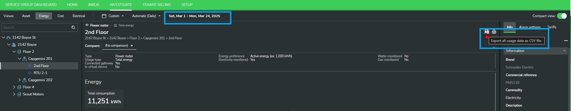 Export CSV