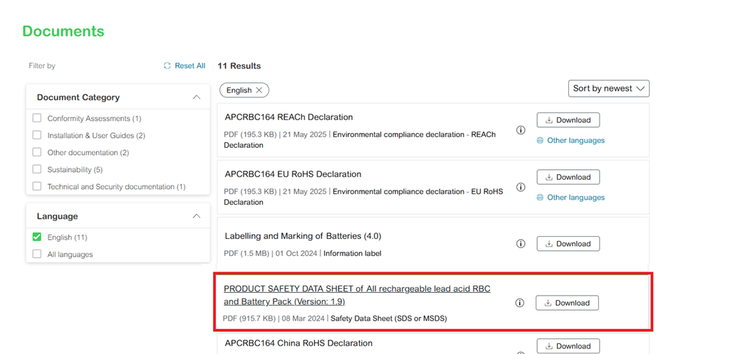 MSDS Highlighted