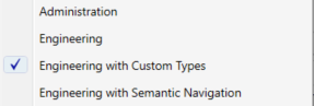 Opção de Workspace "Engineering with Custom Types" na WorkStation