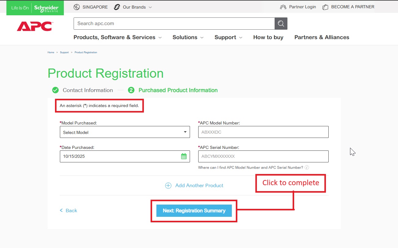 Register Product 3 