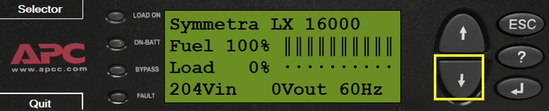 Symmetra LX display