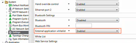 External application whitelist