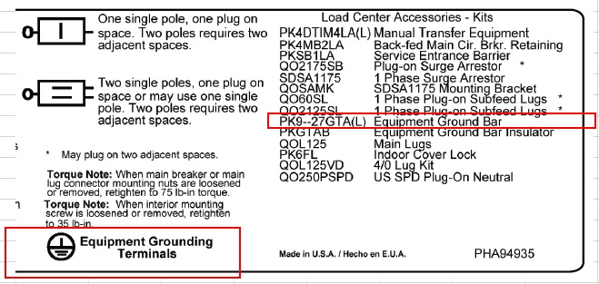 Image of box label showing PK ground bars