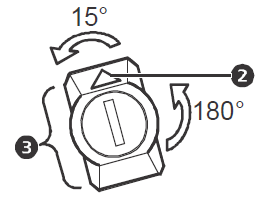 The following image shows how the knob should be turned in order to unlock the combination lock handle