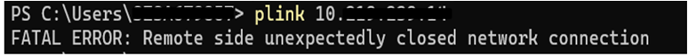 This image shows fata error when accessing SSH session.