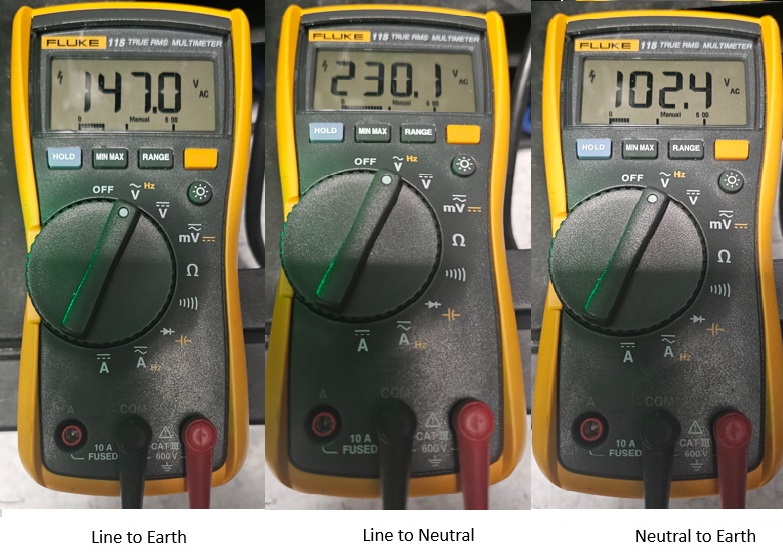 UPS voltages on battery
