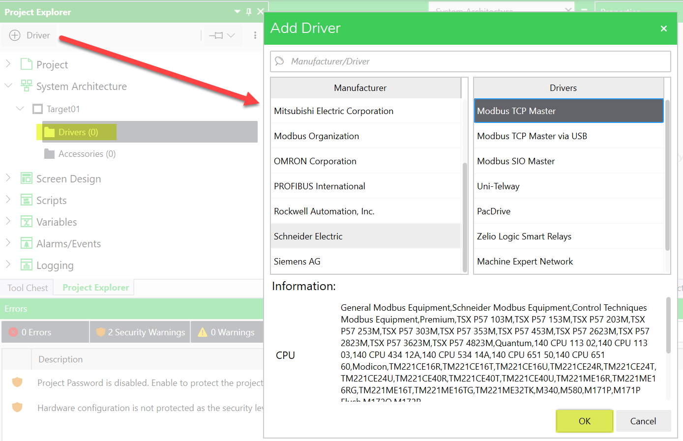 Adding Driver