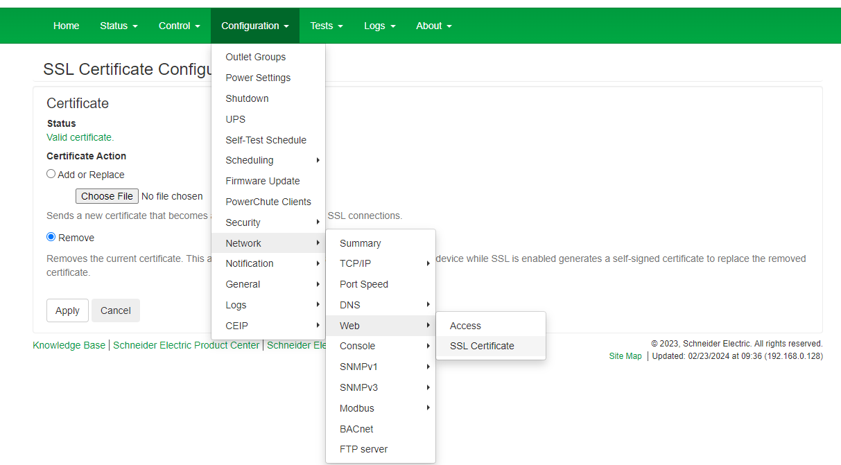 eliminar certificado SSL
