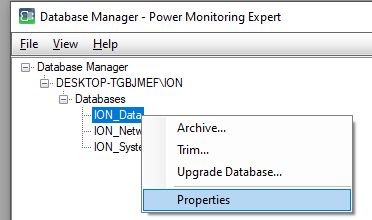 databasemanager properties