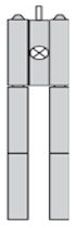 Maximum contact organization for illuminated spring return and illuminated double-headed button head