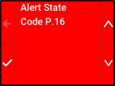 P.13 alarm screen