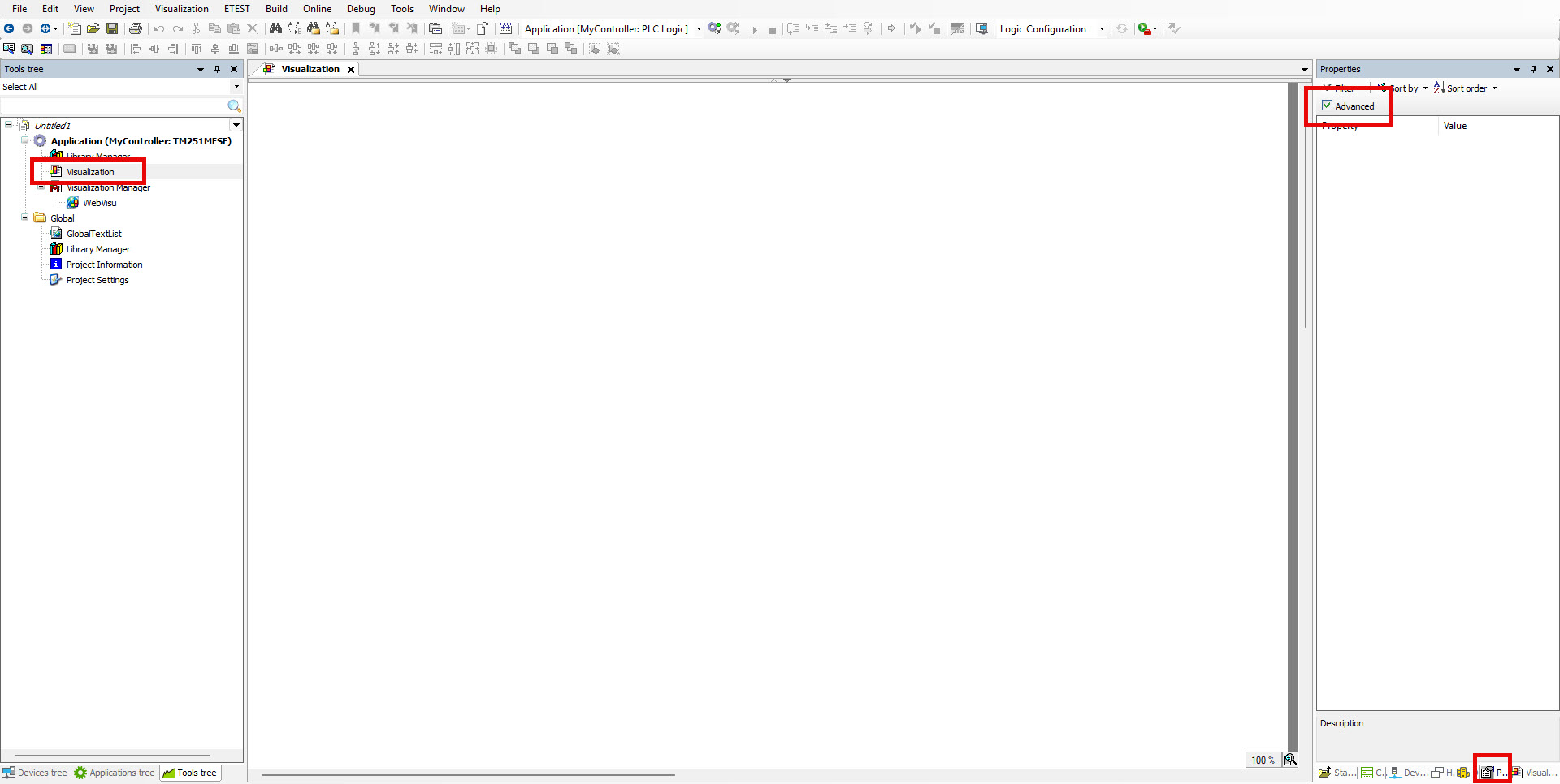 webvisu missing options in properties