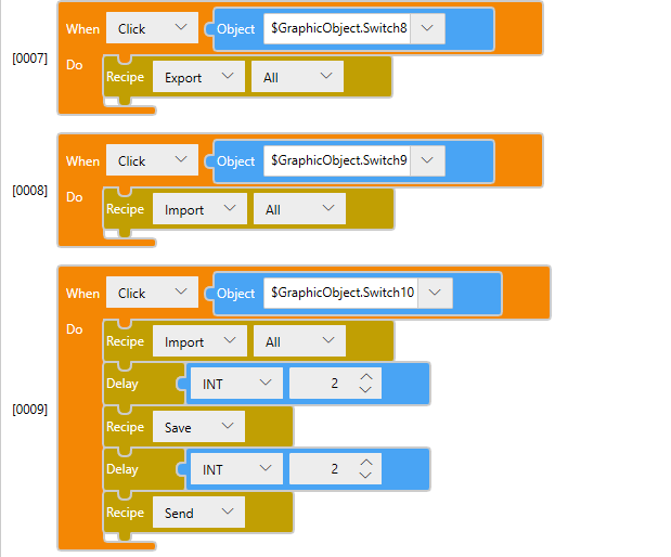 Recipe export/import scripts.