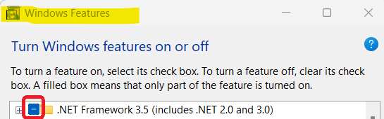 switch on the .NET Framework 3.5