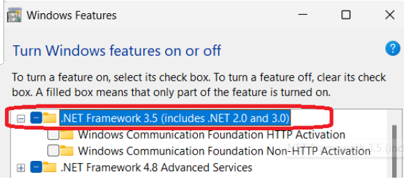 Windows Features check