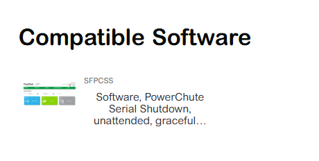 An image showing the compatible software section that can be possibly found in a Back UPS ES M product page